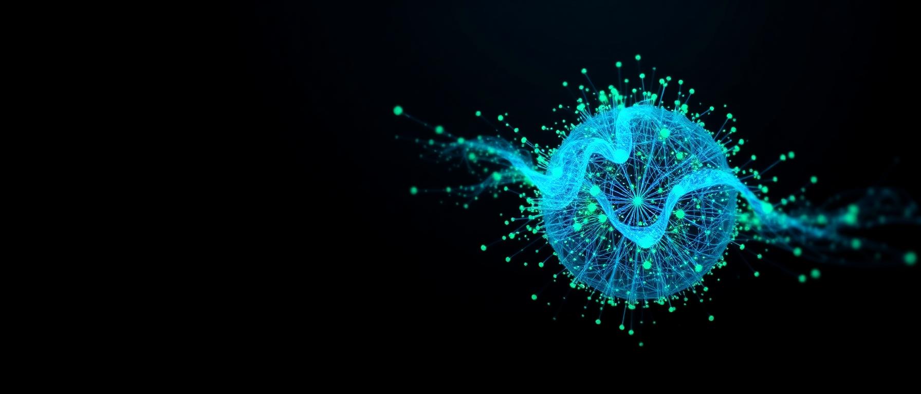 Quantum particle mesh forming a globe of energy nodes